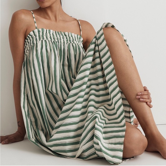 Poplin Ruffle A-Line Midi Dress - Picture 4 of 10